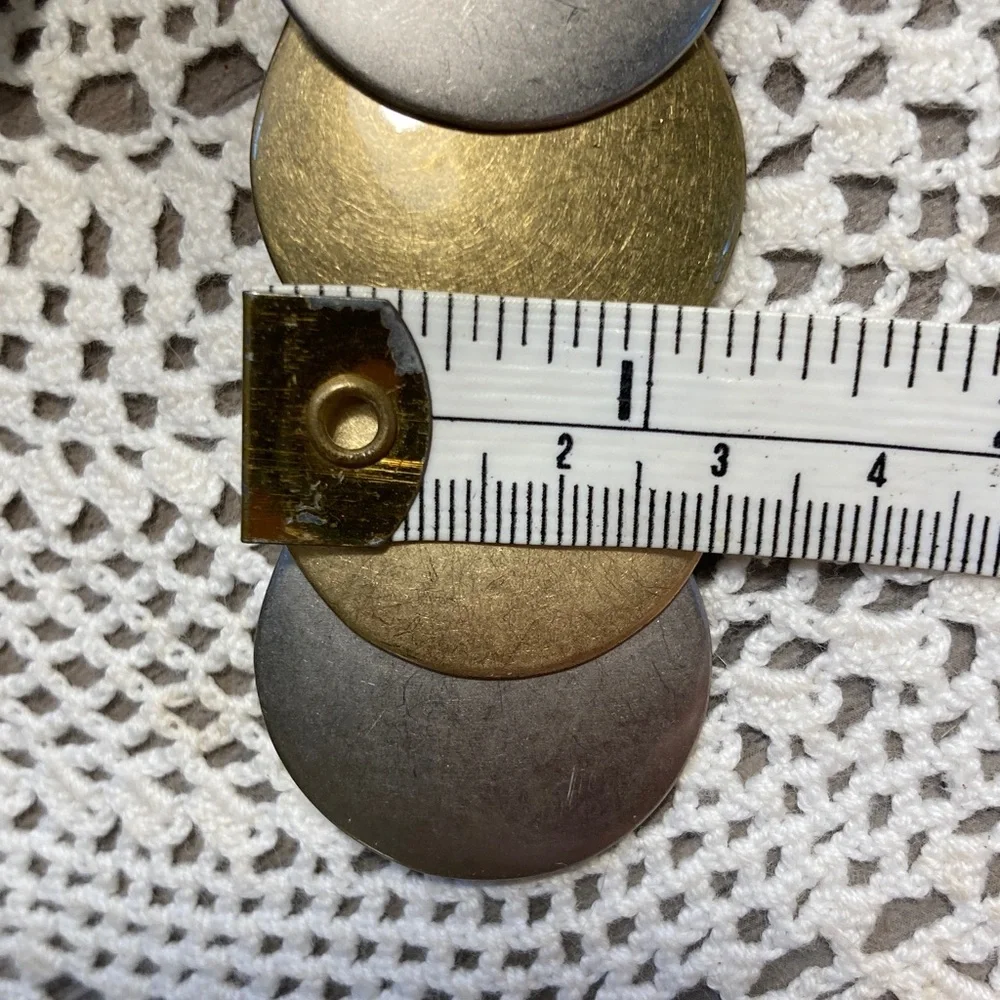 Vintage Circle Disk Medallion Stretch Belt Metallic